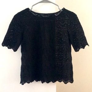Madewell Broadway and Broome lace black blouse